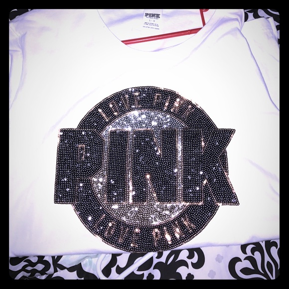 Victoria Secret PINK bedazzled t shirt