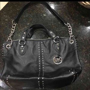 Michael Kors black leather handbag