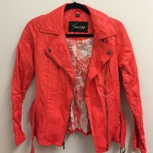 Bright Salmon Biker Jacket