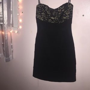 Strapless black dress