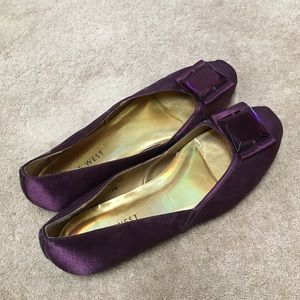 Nine West Satin Jeweled Flats
