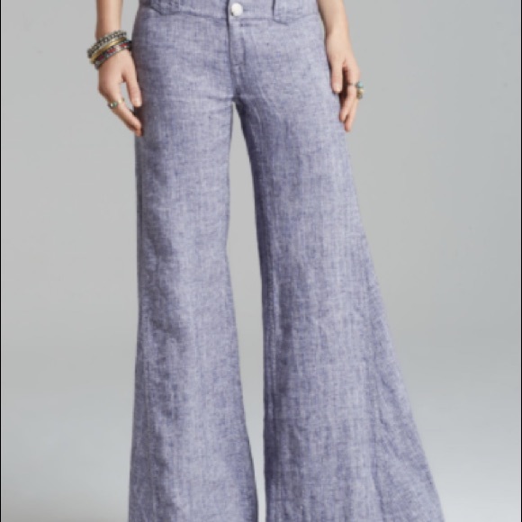 Free People Wide Leg Linen Pants