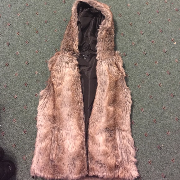Fur vest hoodie