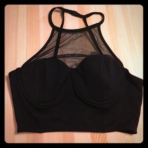 Forever 21 Large Crop Top Bustier Mesh black