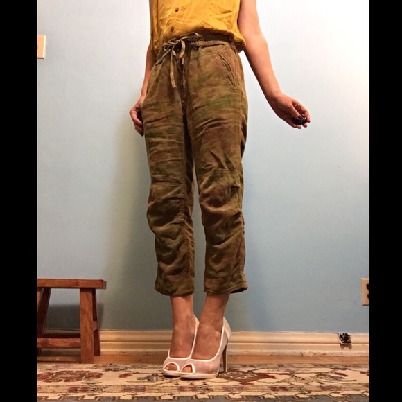 camouflage linen pants