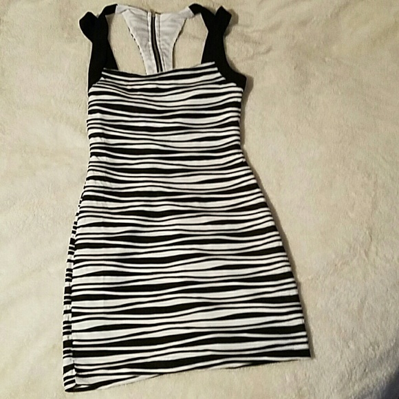 Black and white stripes dress