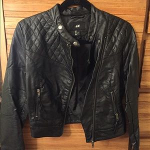 Leather biker jacket