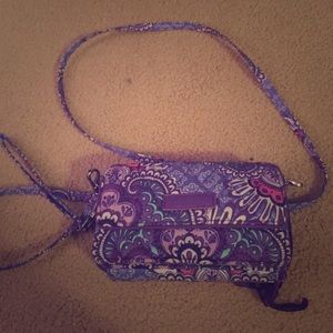 Vera Bradley Wristlet in Lilac Tapestry