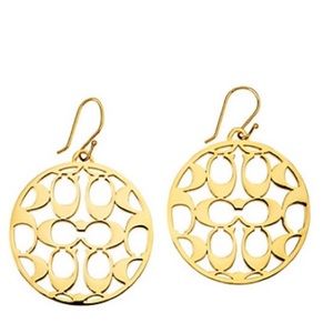 COACH Gold Miranda Signature Earrings