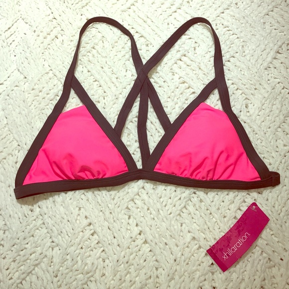 Pink & Grey Bikini Top