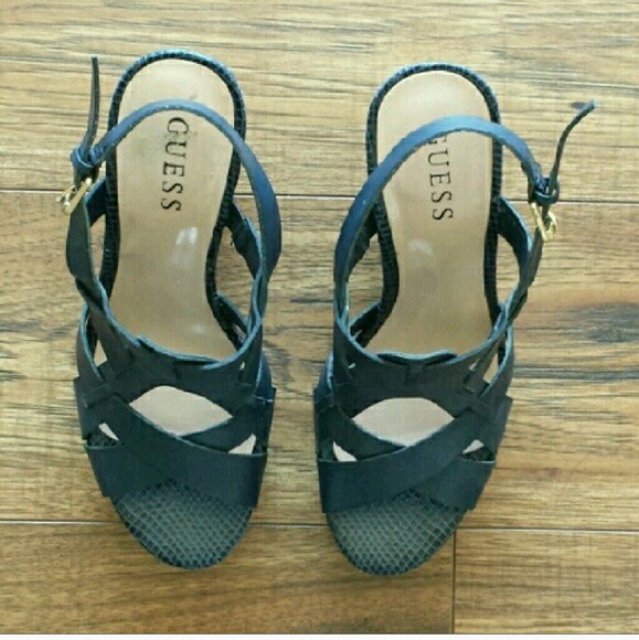 Blue strappy wedges...24 HR MARKDOWN