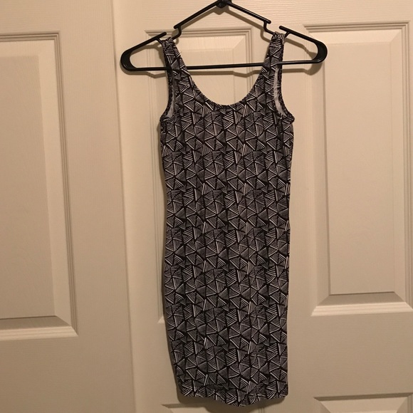 Black and white H&M low back mini dress size 4