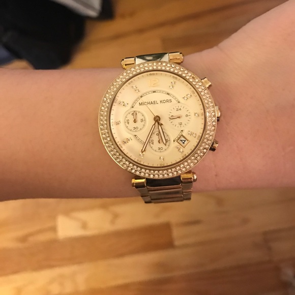 Michael Kors Womens Parker Gold-tone Watch