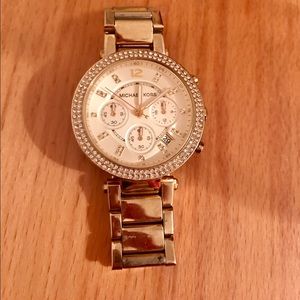 Michael Kors Womens Parker Gold-tone Watch