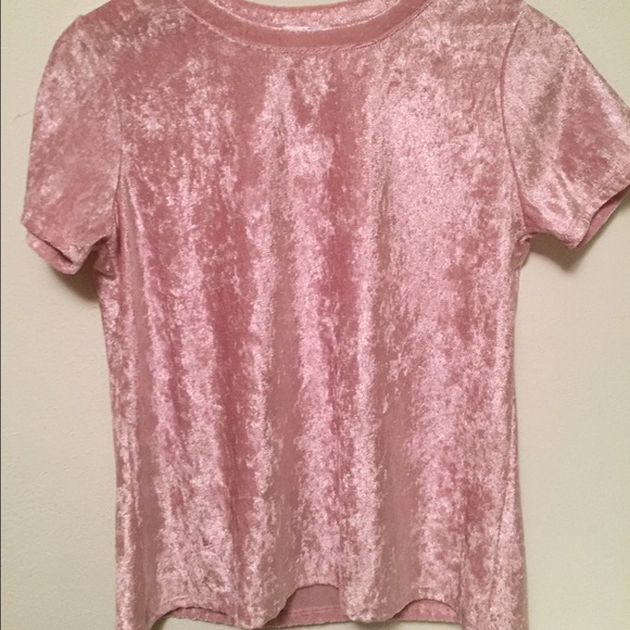 Baby Pink Crushed Velvet T