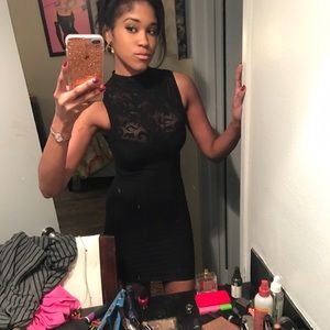 Black Bebe lace dress