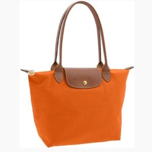 LONGCHAMP orange 'Small Le Pliage' Tote