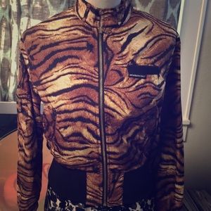 Tiger Print Nylon Members Only Jacket