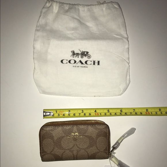 NWT Coach Signature, double zip coin/card wallet.