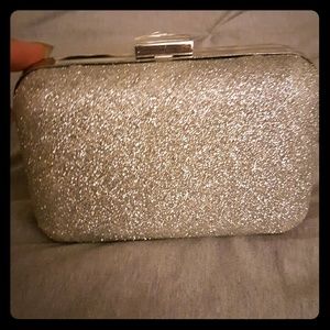 Charming Charlie silver glitter evening purse