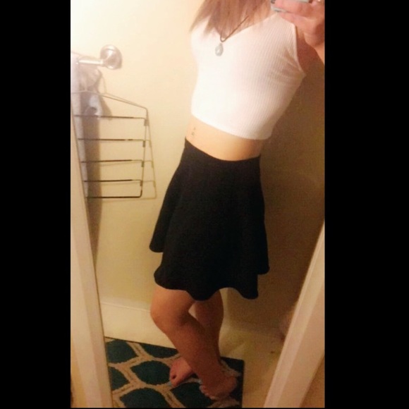 Divided Black High-Waist Skirt