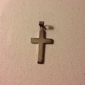 Simple silver cross necklace charm