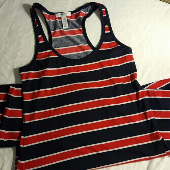 Navy, Red, & White Striped Dress