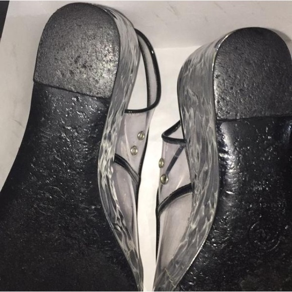 CHANEL Transparent Lucite Logo Platform Silver - Picture 7 of 8