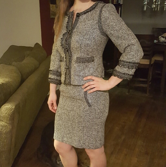 Matching Tweed Blazer and Skirt