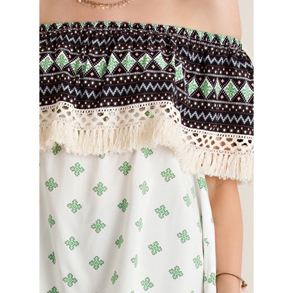 π Off the Shoulder Fringe Top - Picture 3 of 3