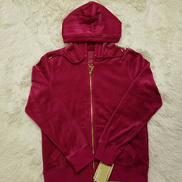 Michael Kors Medium Deep Fuschia Velour Jacket