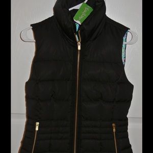 Lilly Pulitzer Black Puffer Vest