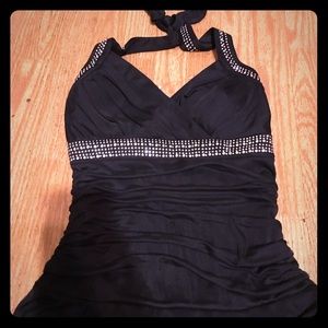 Black dress with rhine·stones