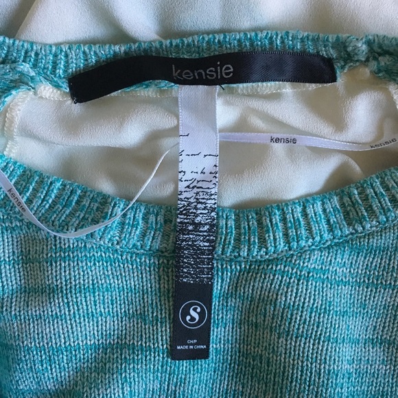 ✨Kensie Blue Sweater with Sheer Accents - Picture 4 of 4