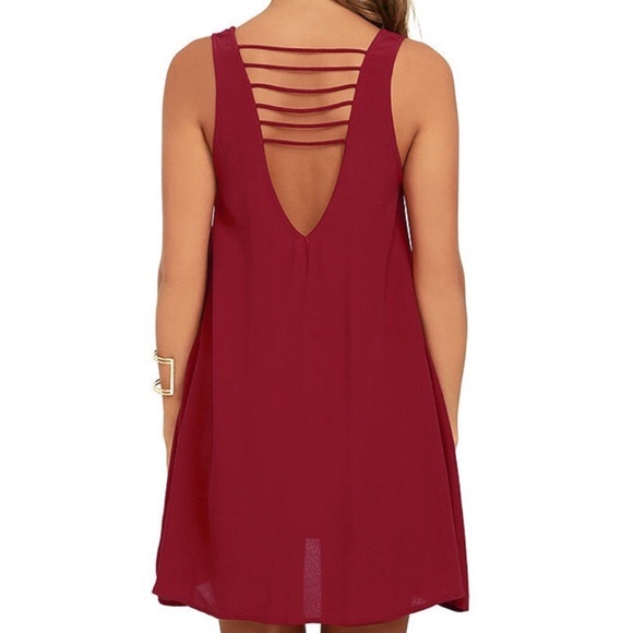 🆕 Crimson Red Cage Swing Dress - Picture 3 of 4