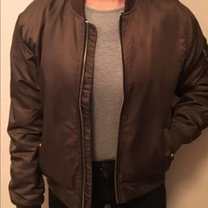 Olive Green Oversized Bomber Jacket