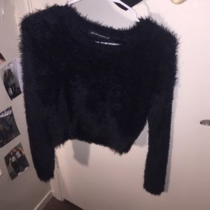 Black fuzzy long sleeve