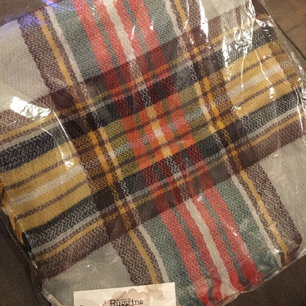 🆕 Harvest Plaid Blanket Scarf - Picture 2 of 3