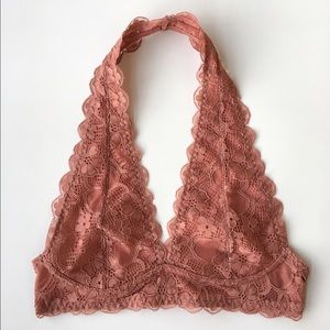 FINAL SALE!! Salmon Rose Halter Bralette