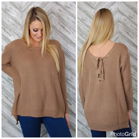 lace back sweater sizes S,M,L - Picture 3 of 7