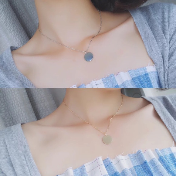 Simple small round chip necklace - Picture 3 of 3