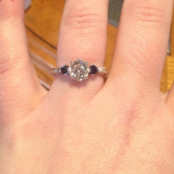 Tacori Plat Clad ring with blue side stones
