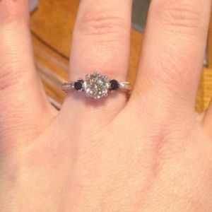 Tacori Plat Clad ring with blue side stones