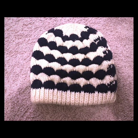 Navy and Cream Beanie