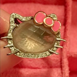💝Sold💝 hello kitty diamond rose quartz ring