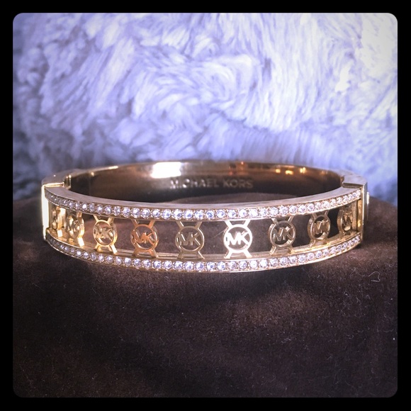Michael Kohrs Gold Hinge Bangle w/MK Monogram