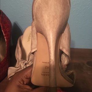 Nude Prada slip on heels