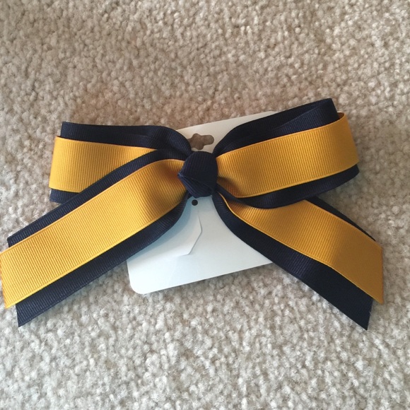 New navy gold bow
