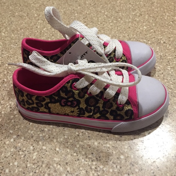 Leopard Pink Sparkly Hello Kitty Sneakers!!!