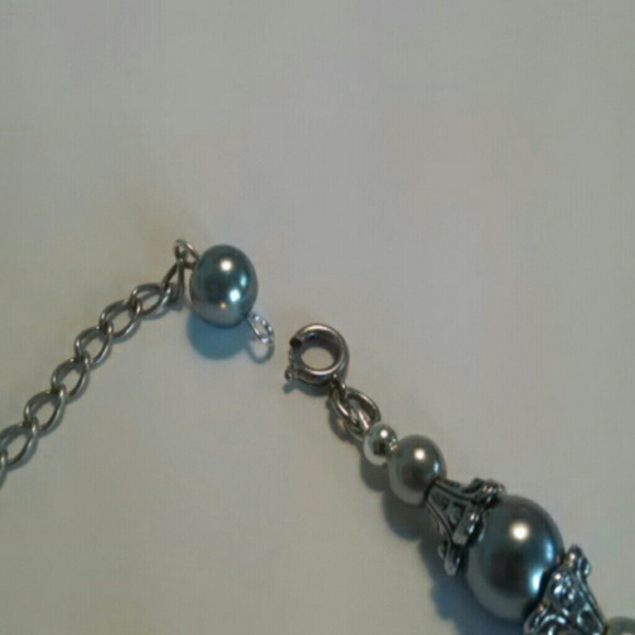 Bridal Victorian Grey Pearl Silver Bracelet - Picture 4 of 4